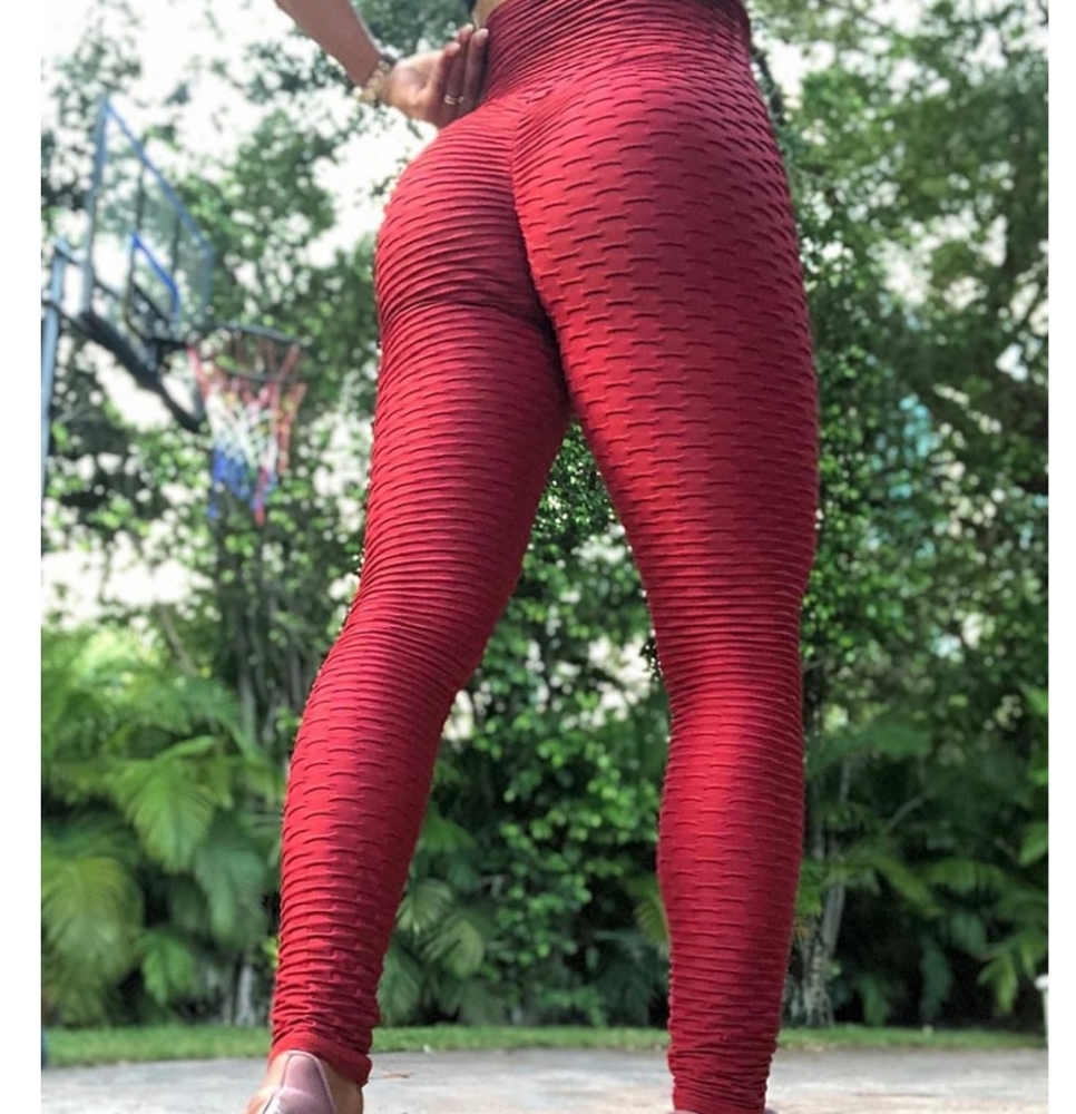 Red Booty Lifting, High Rise Leggings.